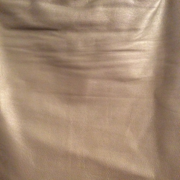 GOLD MINI GENUINE LEATHER SKIRT,3/4 - Picture 2 of 8